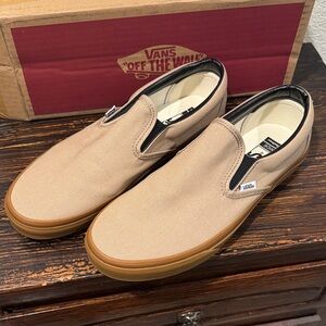 Vans Tan Canvas Slip-On with Gum Outsole